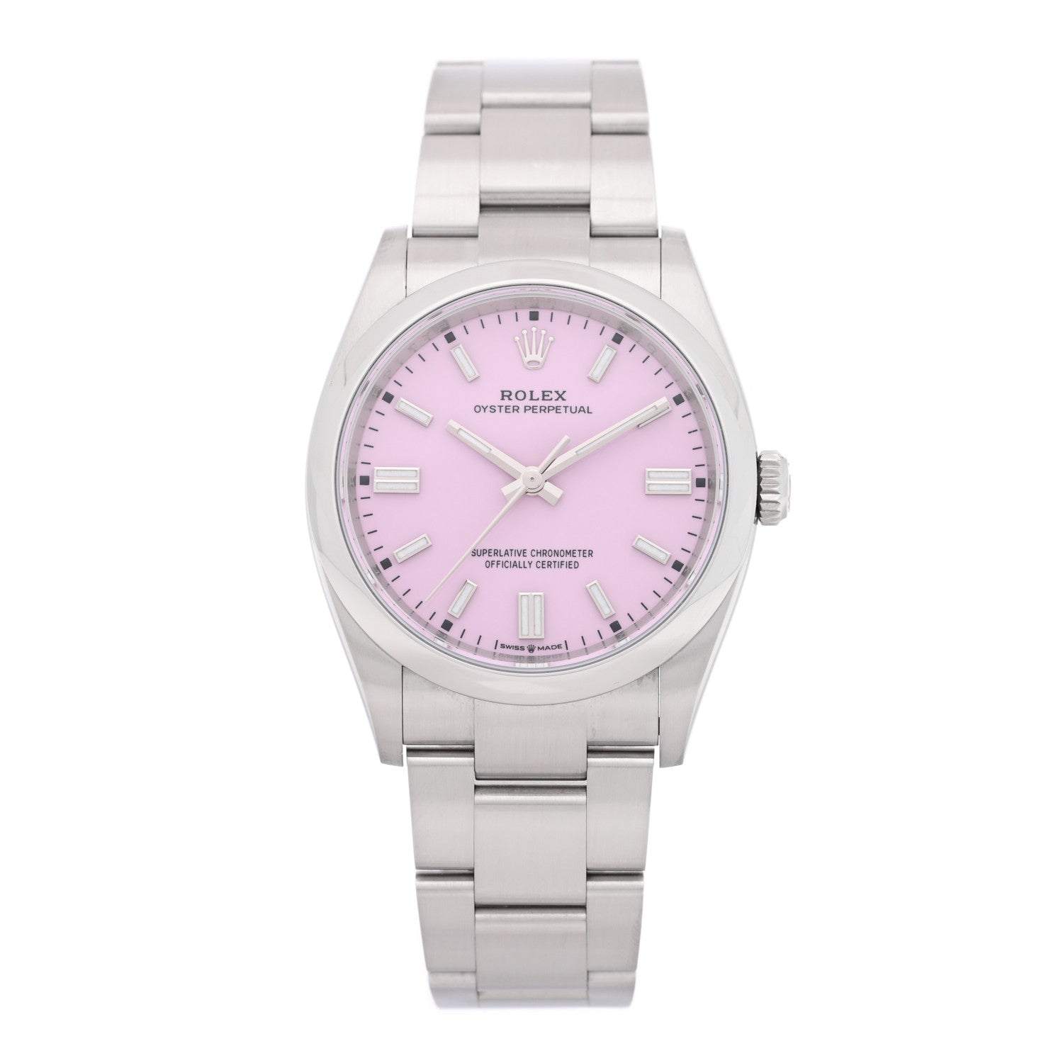 Rolex Stainless Steel 36mm Oyster Perpetual Watch Candy Pink 126000 1 of 5