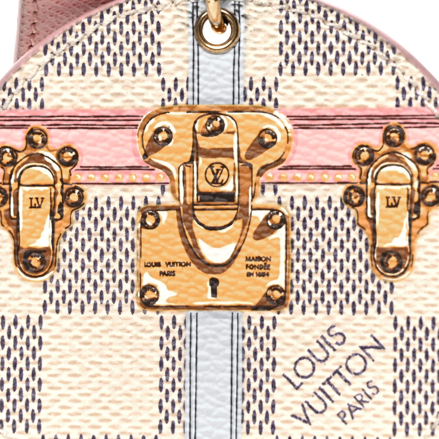 Damier Azur Summer Trunks Bag Charm Key Holder