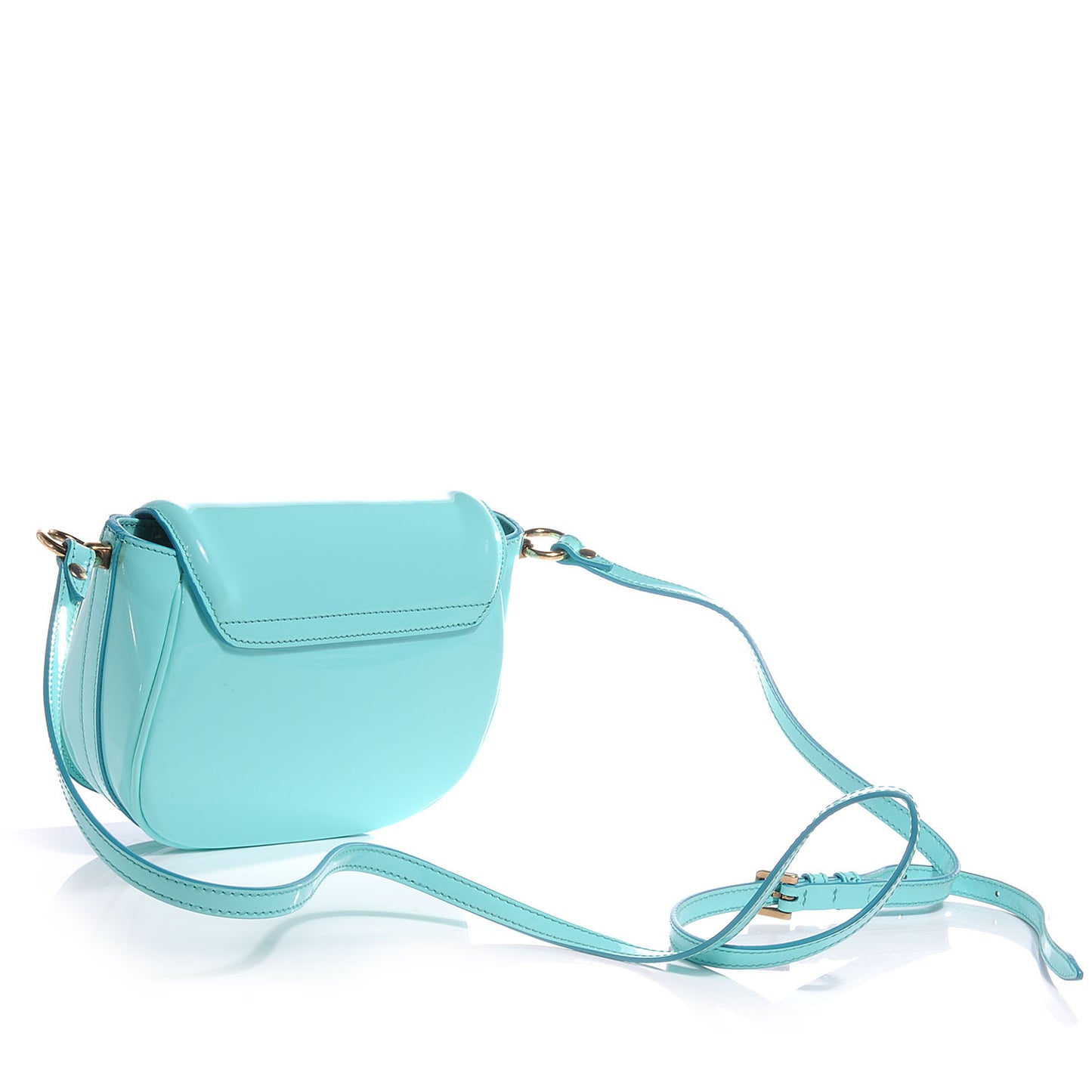 Patent Leather Leigh Small Crossbody Bag Turquoise