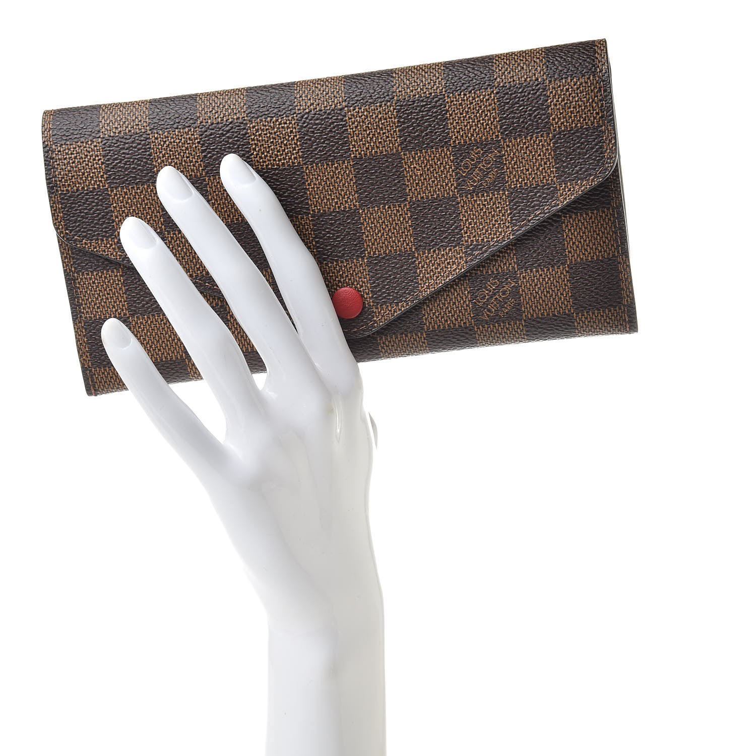 Louis Vuitton Damier Ebene Josephine Wallet Red 2 of 9