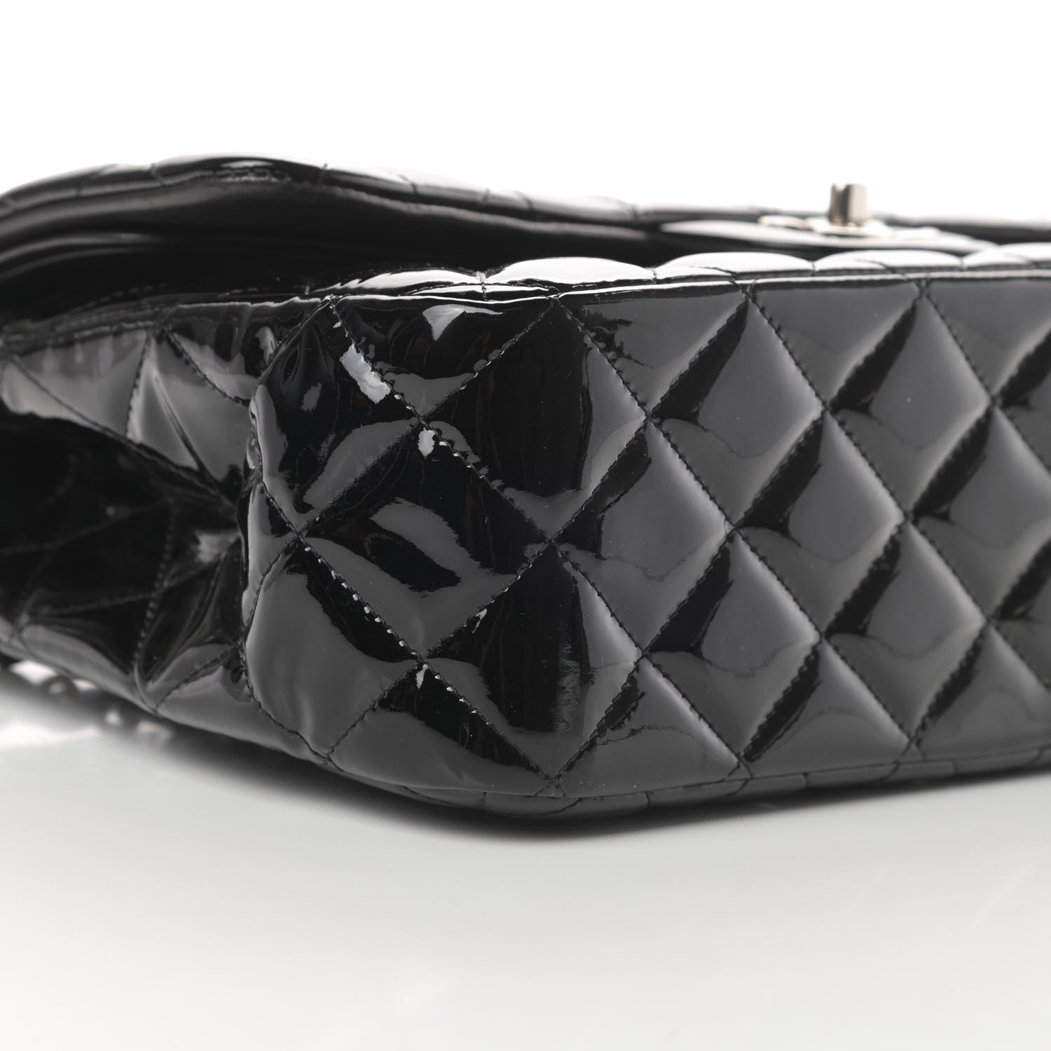 Chanel Patent Quilted Jumbo Double Flap Black 9 of 15