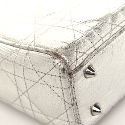 Christian Dior Metallic Grained Calfskin Cannage Small Lucky Badges My Lady Dior Silver 10 of 18