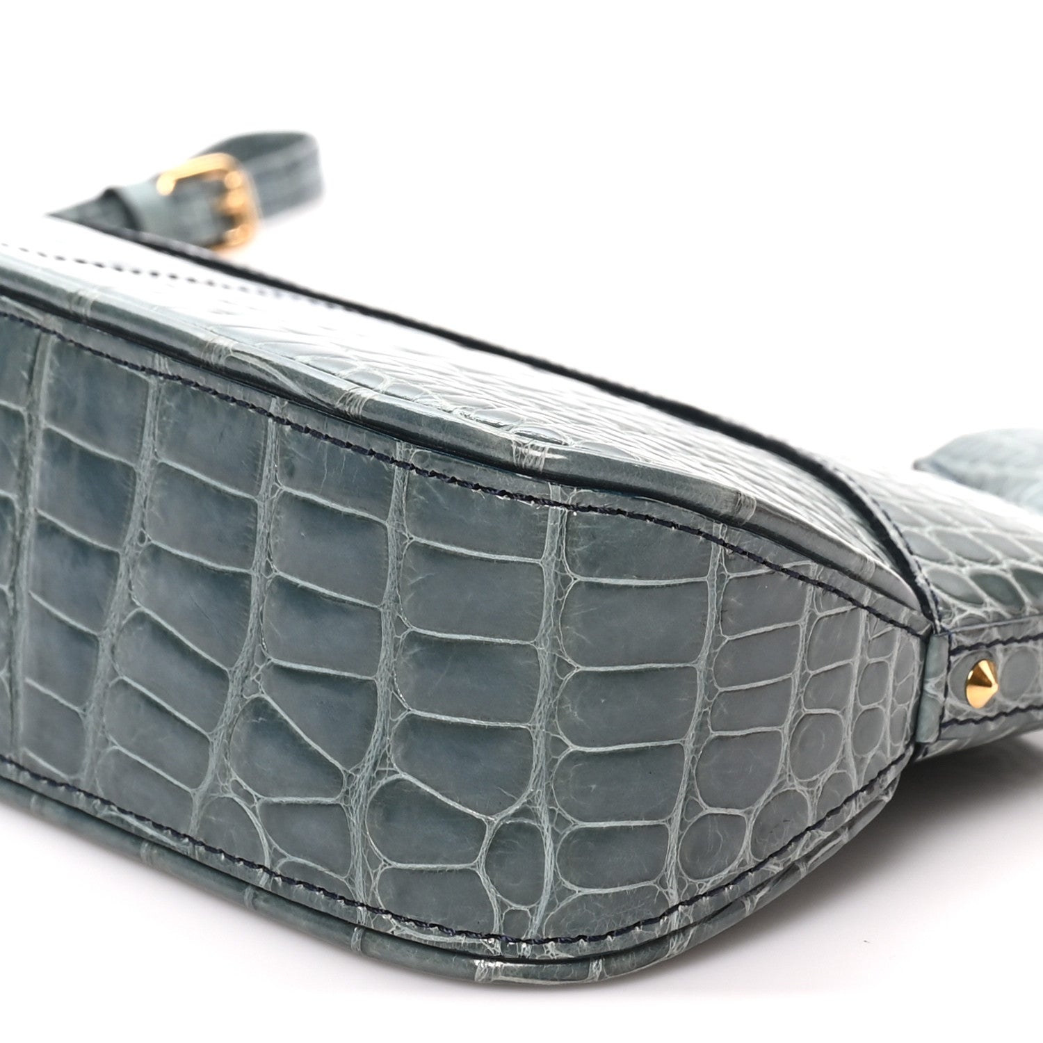 Louis Vuitton Crocodile Lockit Clutch Blue 9 of 9