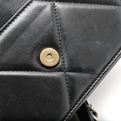 Chanel Lambskin Quilted Chanel 19 Wallet On Chain WOC Black 13 of 14