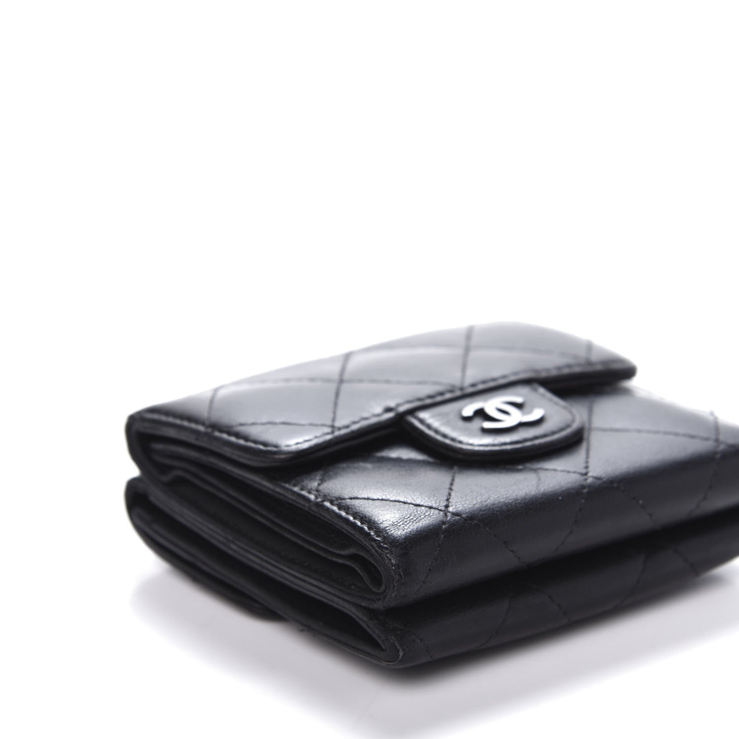 Chanel Lambskin Quilted Double Sided Wallet Black 7 of 14