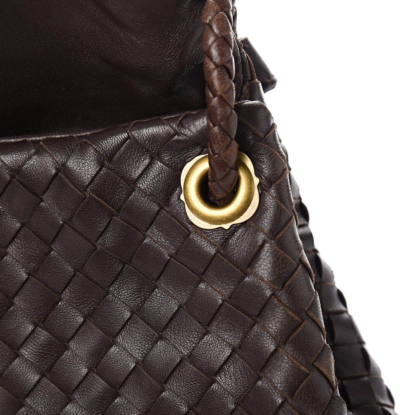 Nappa Intrecciato Flap Shoulder Bag Ebano