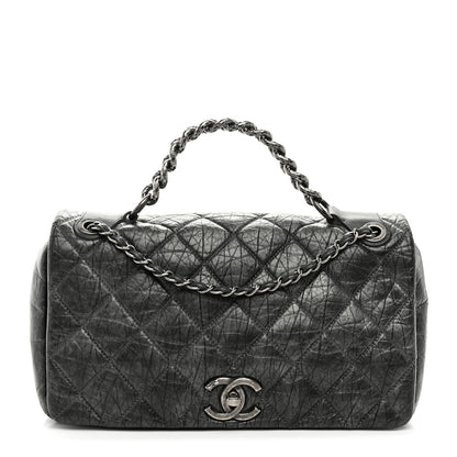 Chanel Aged Calfskin Quilted Medium Pondichery Flap Dark Grey 1 of 10