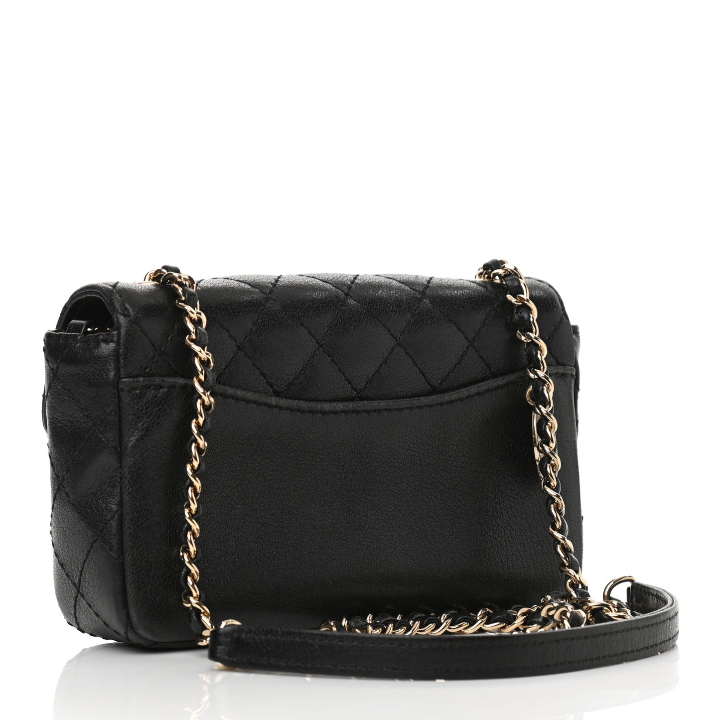 Goatskin Quilted Flap Black