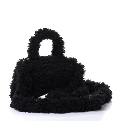 Balenciaga Faux Fur Fluffy Hourglass Top Handle Bag XS Black 2 of 4
