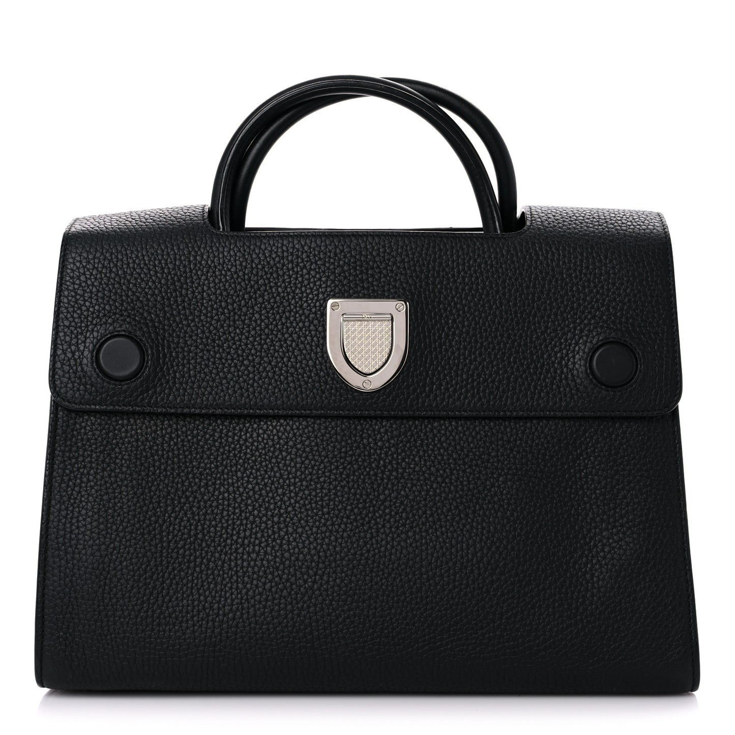Grained Calfskin Medium Diorever Flap Black