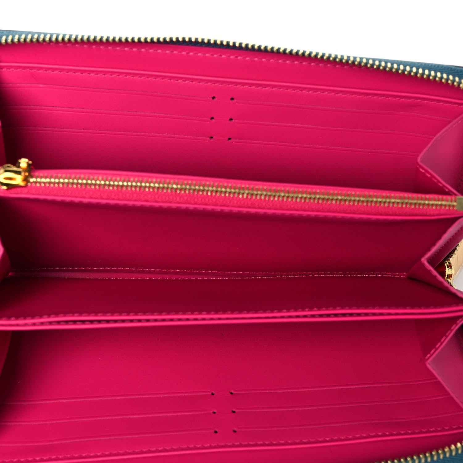 Louis Vuitton Metallic Vernis Degrade Zippy Wallet Blue Pink 5 of 8