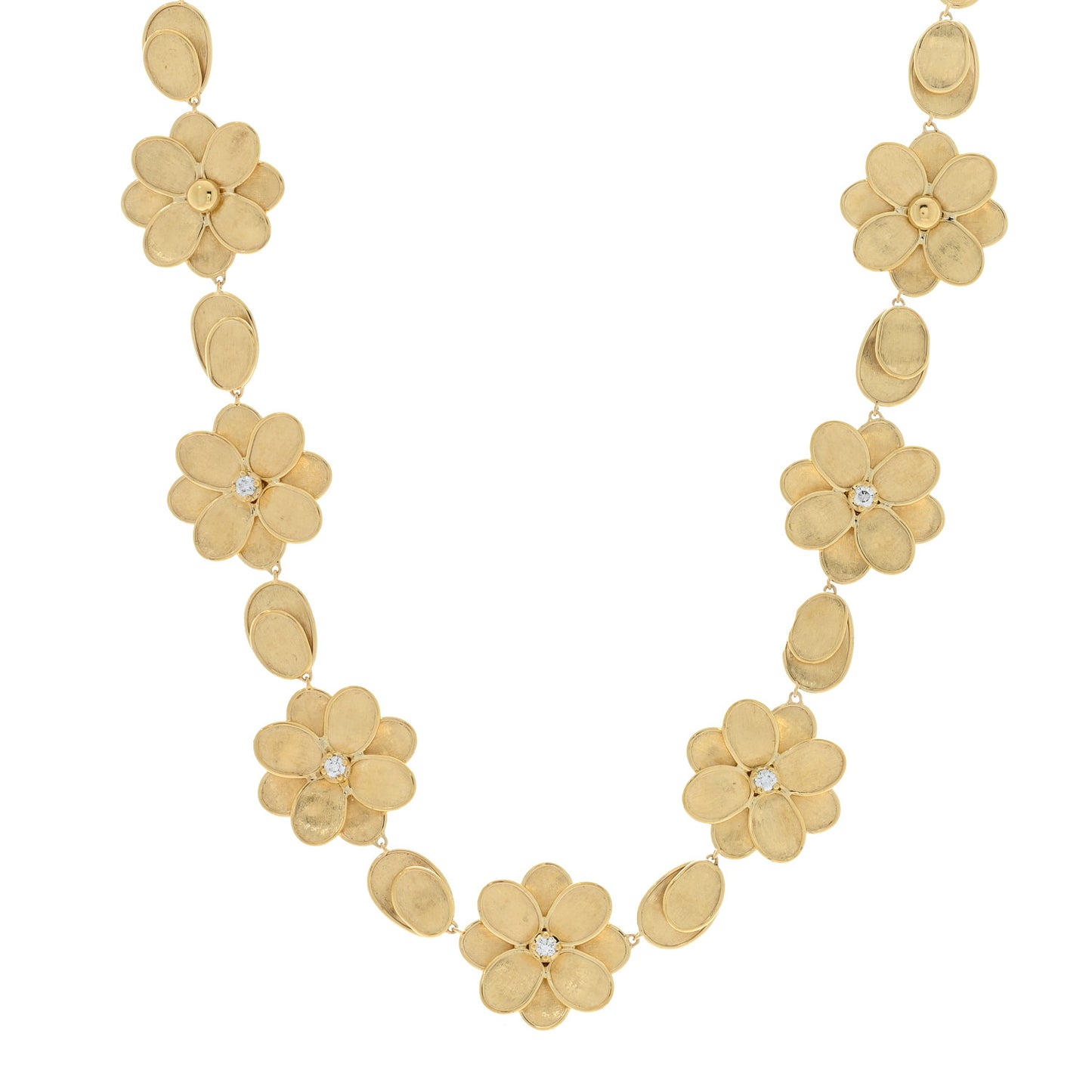 18K Yellow Gold Diamond Petali Collar Necklace