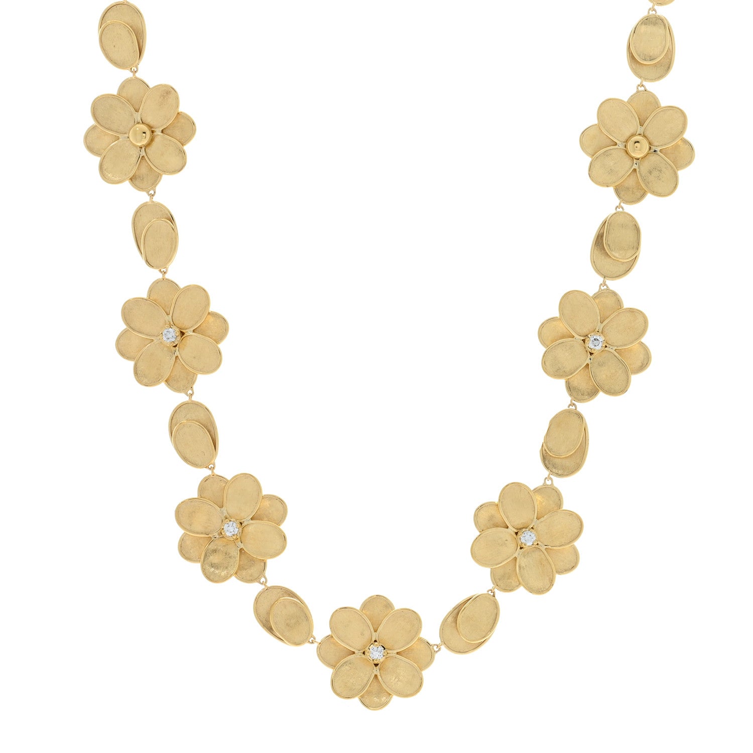 Marco Bicego 18K Yellow Gold Diamond Petali Collar Necklace 1 of 4