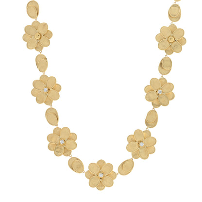 Marco Bicego 18K Yellow Gold Diamond Petali Collar Necklace 1 of 4