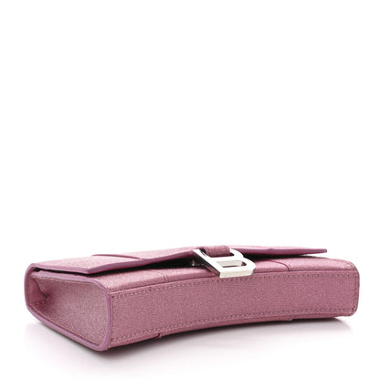 Balenciaga Sparkling Fabric XS Hourglass Wallet On Chain Sweet Pink 4 of 12