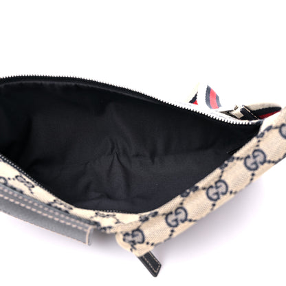 Gucci GG Monogram Web Double Pocket Belt Bag Navy 7 of 13