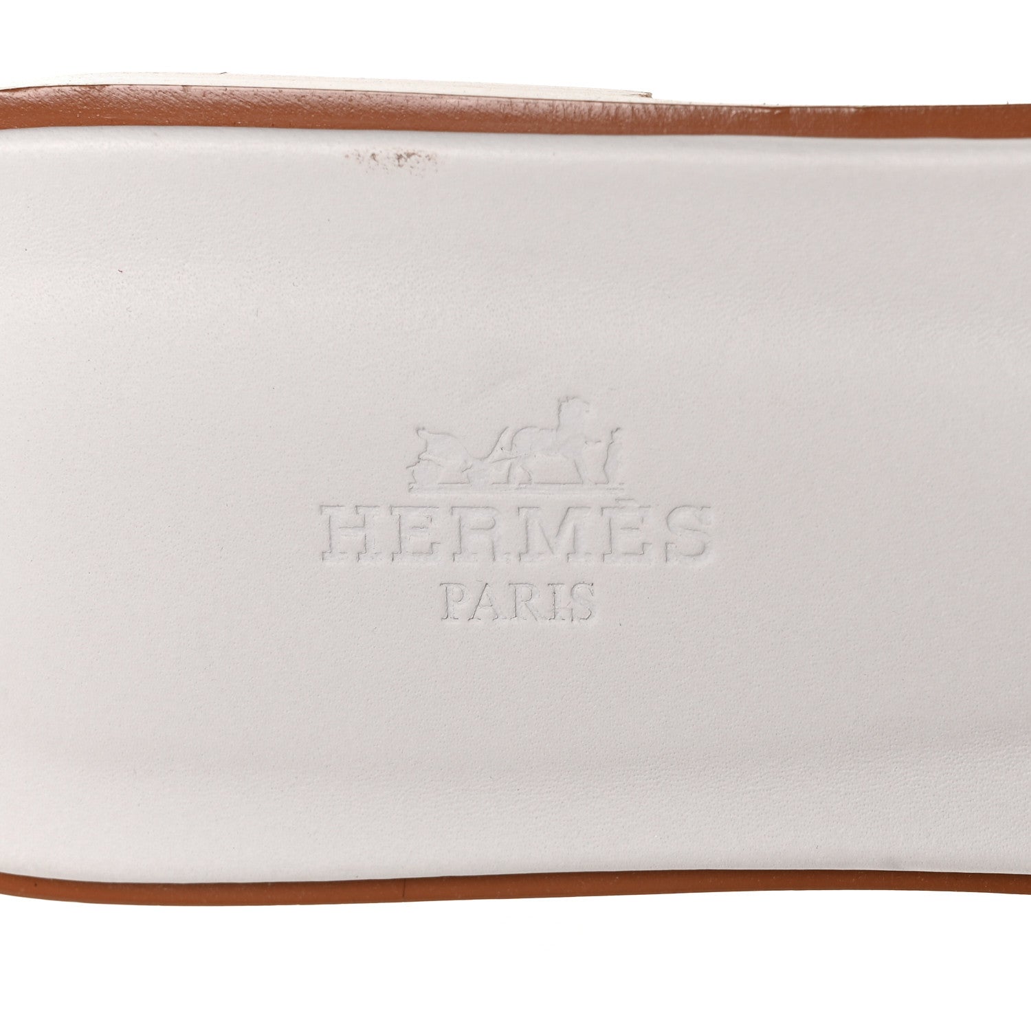 Hermes Box Calfskin Oran Sandals 40 White 7 of 9