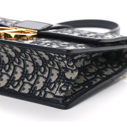 Christian Dior Oblique 30 Montaigne Chain Flap Bag Blue 6 of 8
