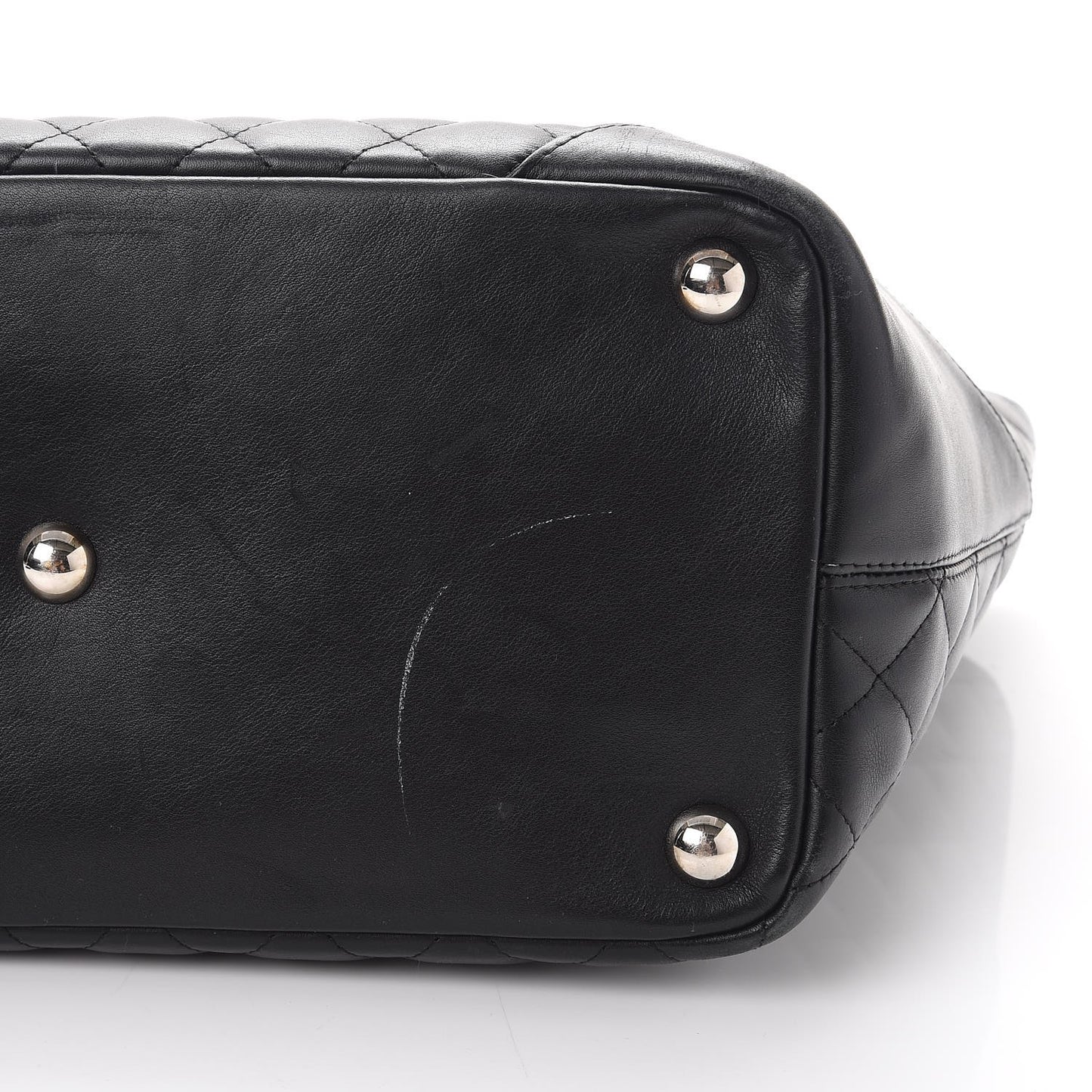 Calfskin Quilted Large Cambon Tote Black