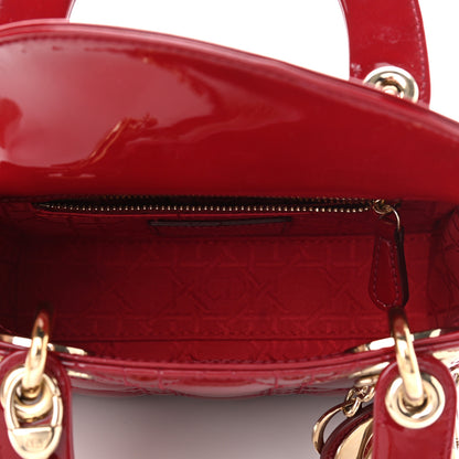 Christian Dior Patent Cannage Mini Lady Dior Red 5 of 13