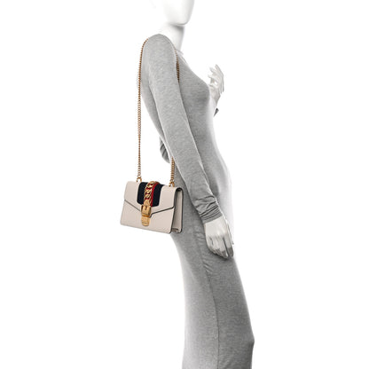 Gucci Calfskin Mini Sylvie Chain Shoulder Bag White 2 of 13