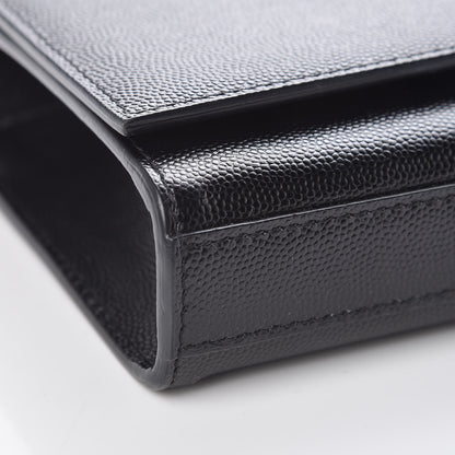 Saint Laurent Grain De Poudre Monogram Cassandre Clutch Black 9 of 10