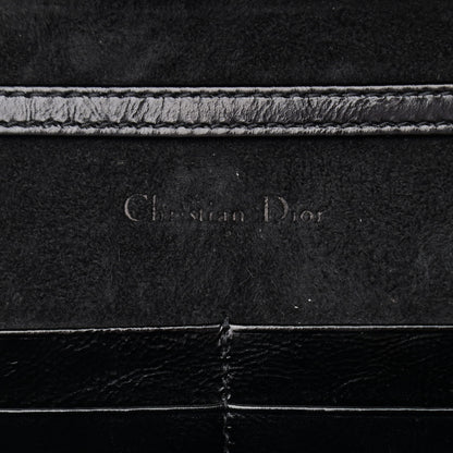 Christian Dior Crinkled Calfskin Diorama Wallet on Chain Pouch Black 5 of 11