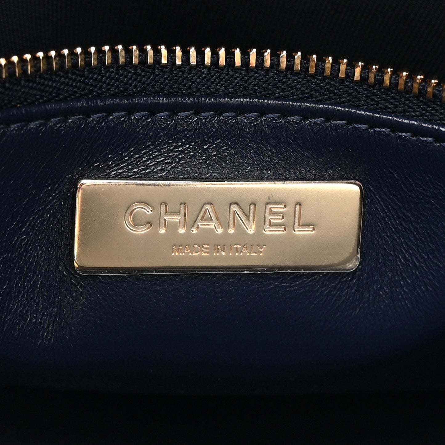 Shiny Lambskin Quilted Small 31 Shopping Bag Blue