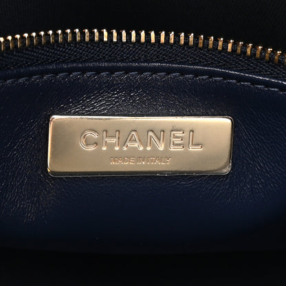 Chanel Shiny Lambskin Quilted Small 31 Shopping Bag Blue 6 of 12