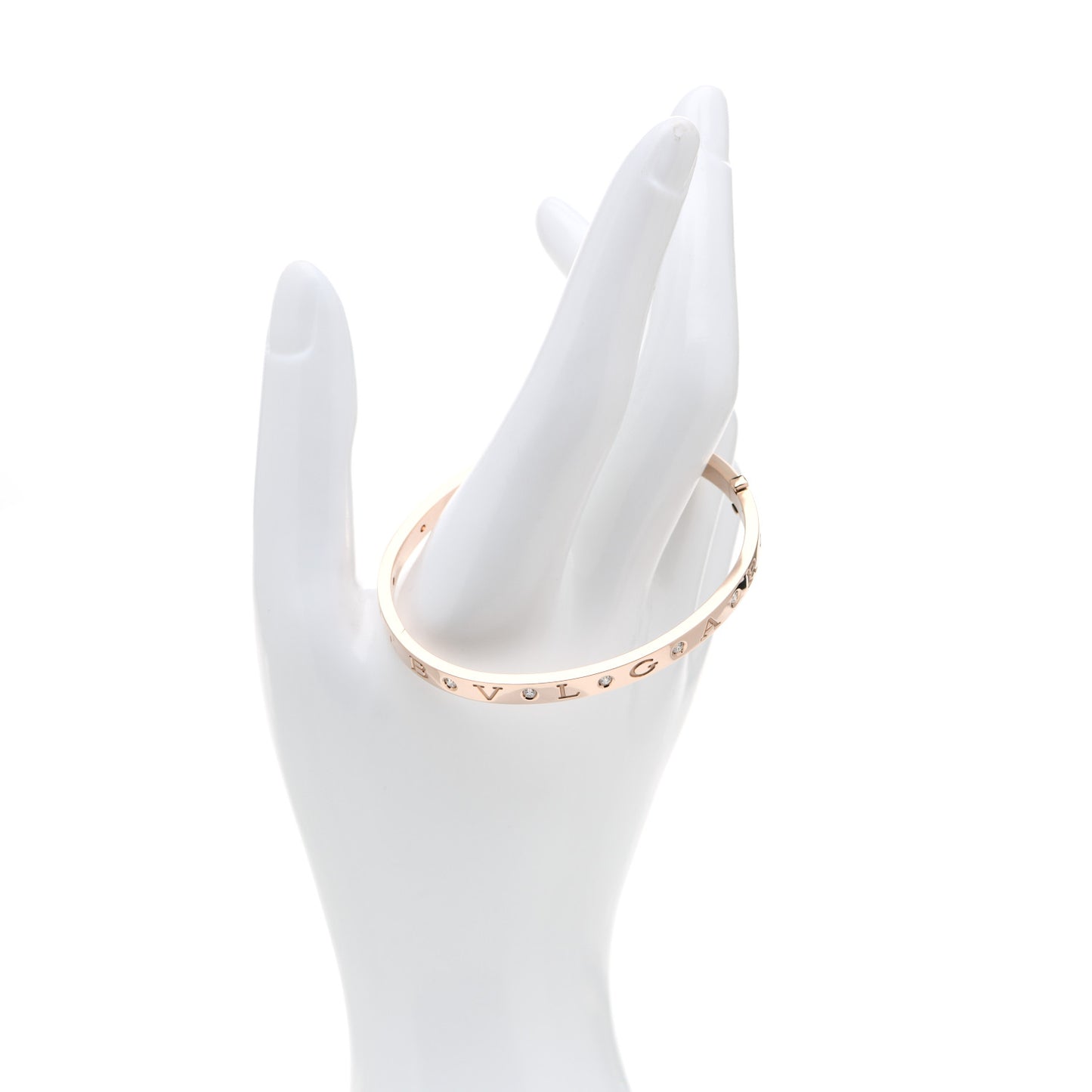 18K Rose Gold 12 Diamond B.Zero1 Essential Bangle Bracelet M