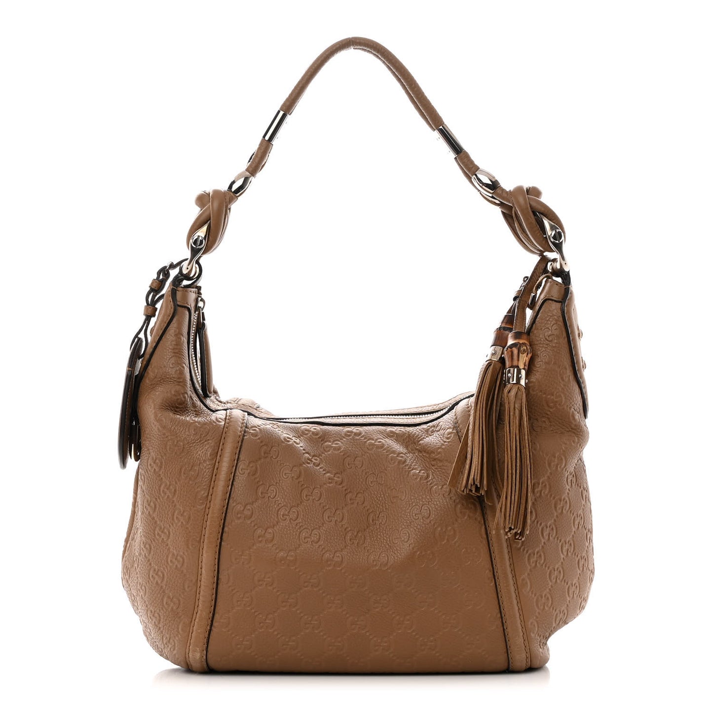 Guccissima Medium Techno Horsebit Hobo Taupe