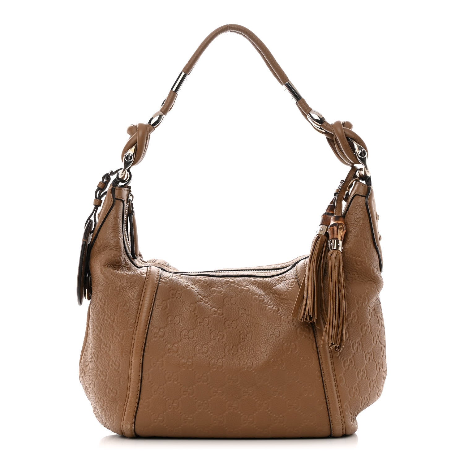 Gucci Guccissima Medium Techno Horsebit Hobo Taupe 1 of 17