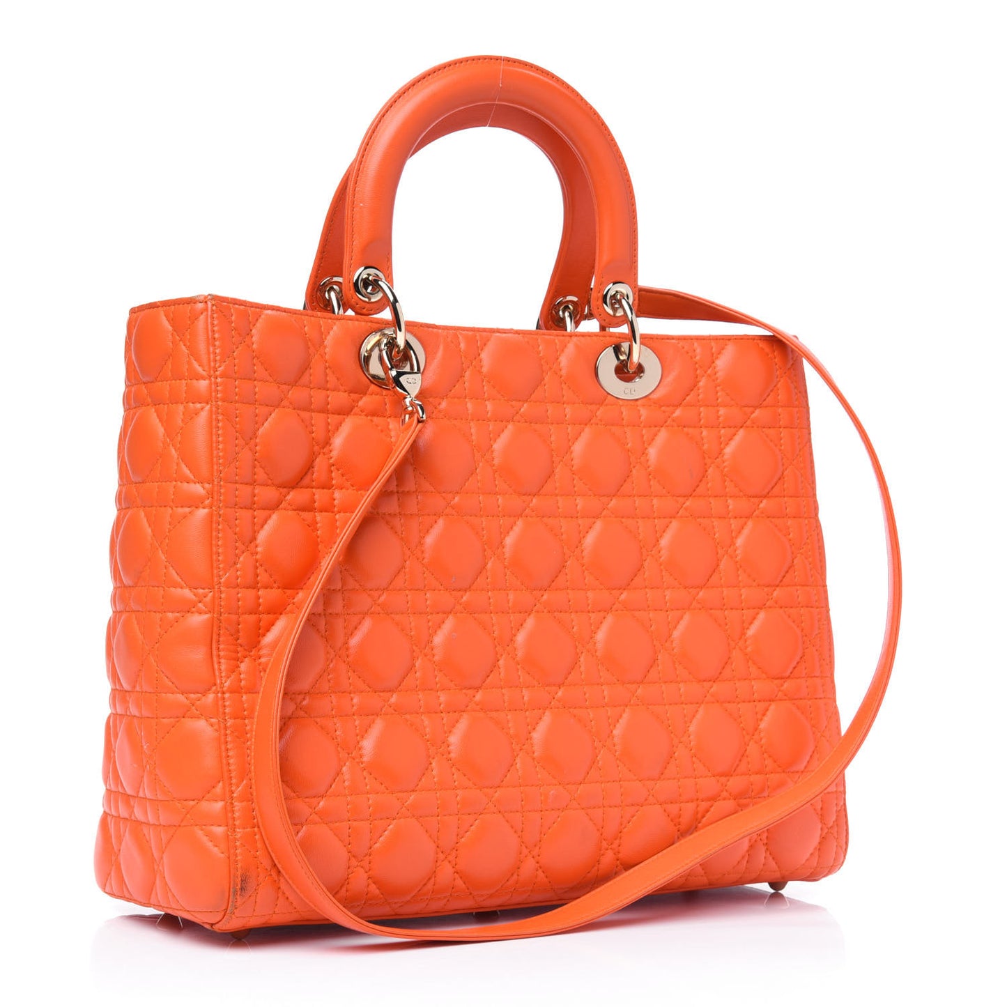 Lambskin Cannage Large Lady Dior Orange
