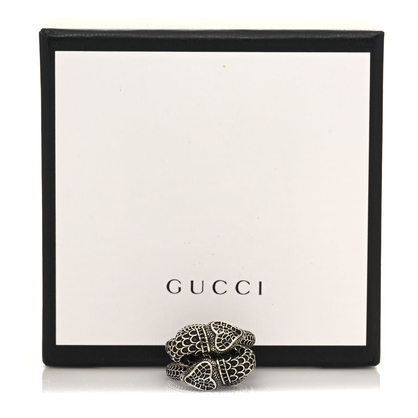 Sterling Silver Gucci Garden Double Snake Ring 50 5.25