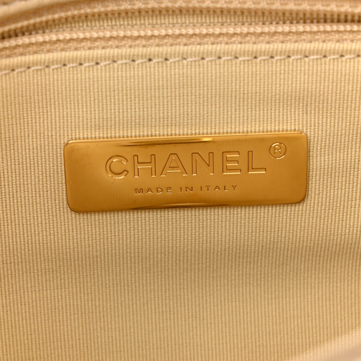 Lambskin Quilted Medium Chanel 19 Flap Beige