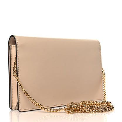 Fendi Vitello King Tamponato Logo Embossed Medium Wallet On Chain Poudre 3 of 9