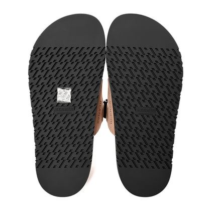 Hermes Suede Goatskin Womens Chypre Sandals 37.5 Rose Perle Black 5 of 10