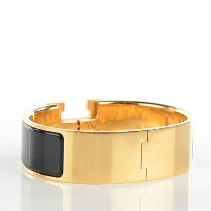 Hermes Enamel Wide Clic Clac H Bracelet GM Black 5 of 7
