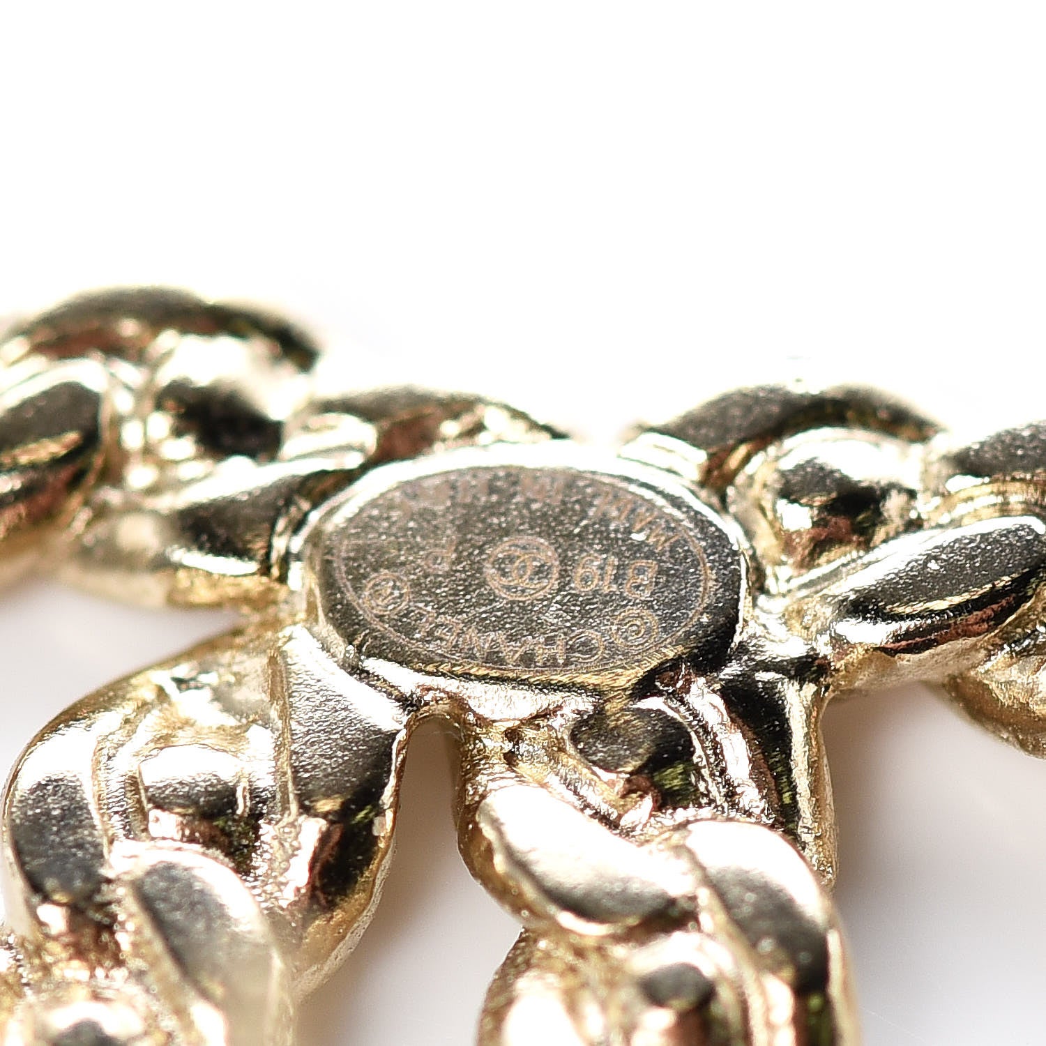 Chanel Crystal Pearls Coronation CC Earrings Gold 4 of 5