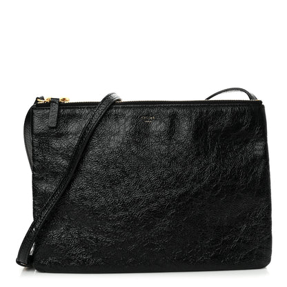 Celine Shiny Goatskin Large Trio Crossbody Bag Black 1 of 13