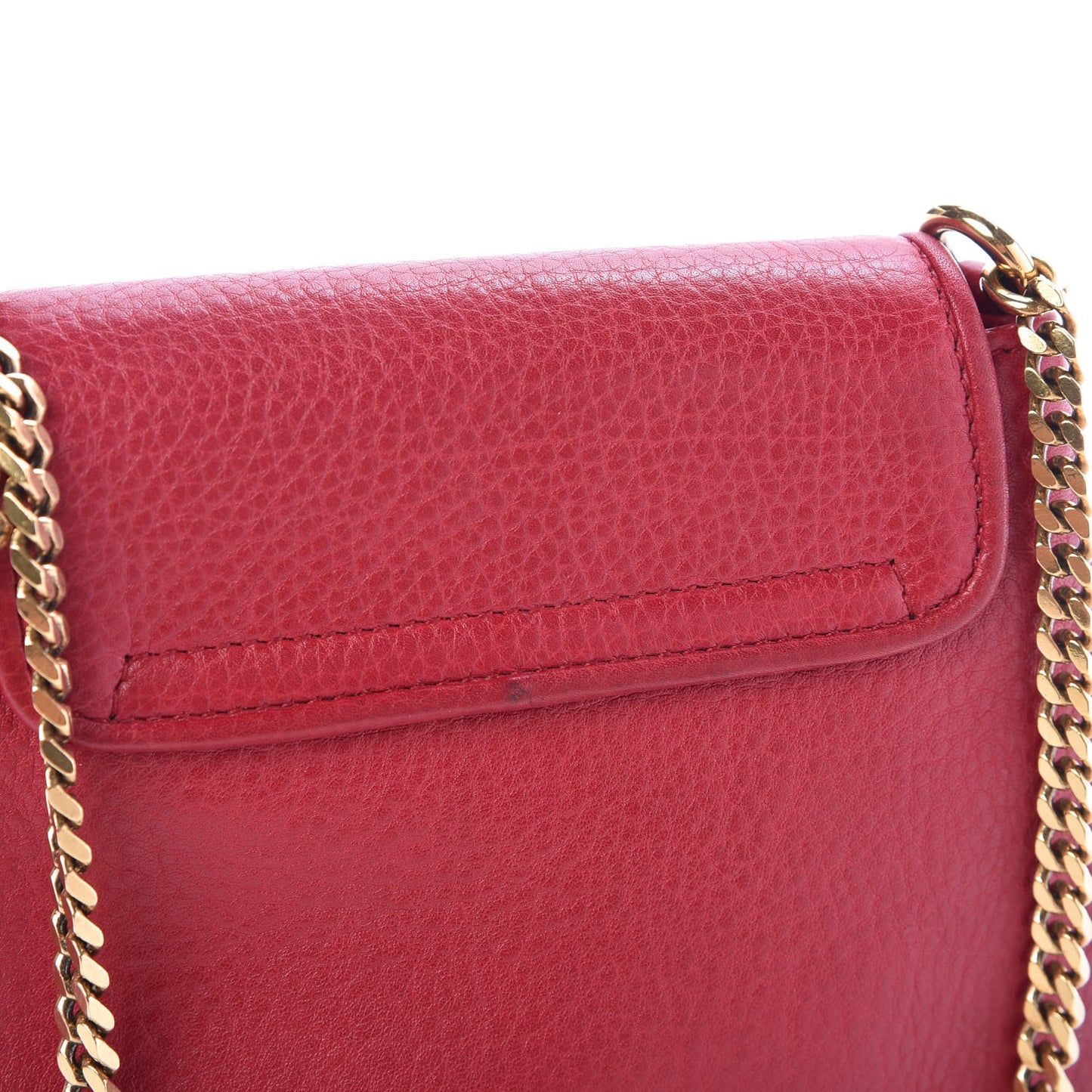 Pebbled Calfskin Small 1973 Chain Shoulder Bag Red