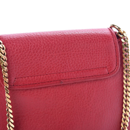 Gucci Pebbled Calfskin Small 1973 Chain Shoulder Bag Red 10 of 10