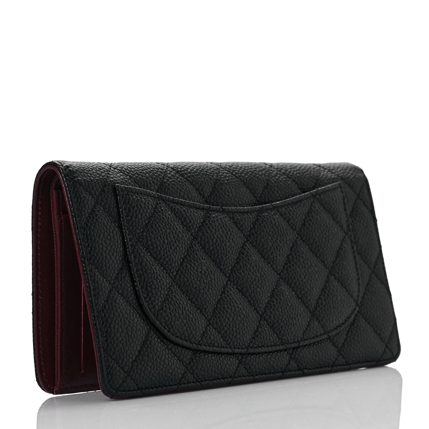 Caviar Quilted Yen Wallet Black