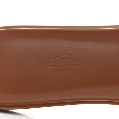 Hermes Box Calfskin Oran Sandals 38 Gold 7 of 9