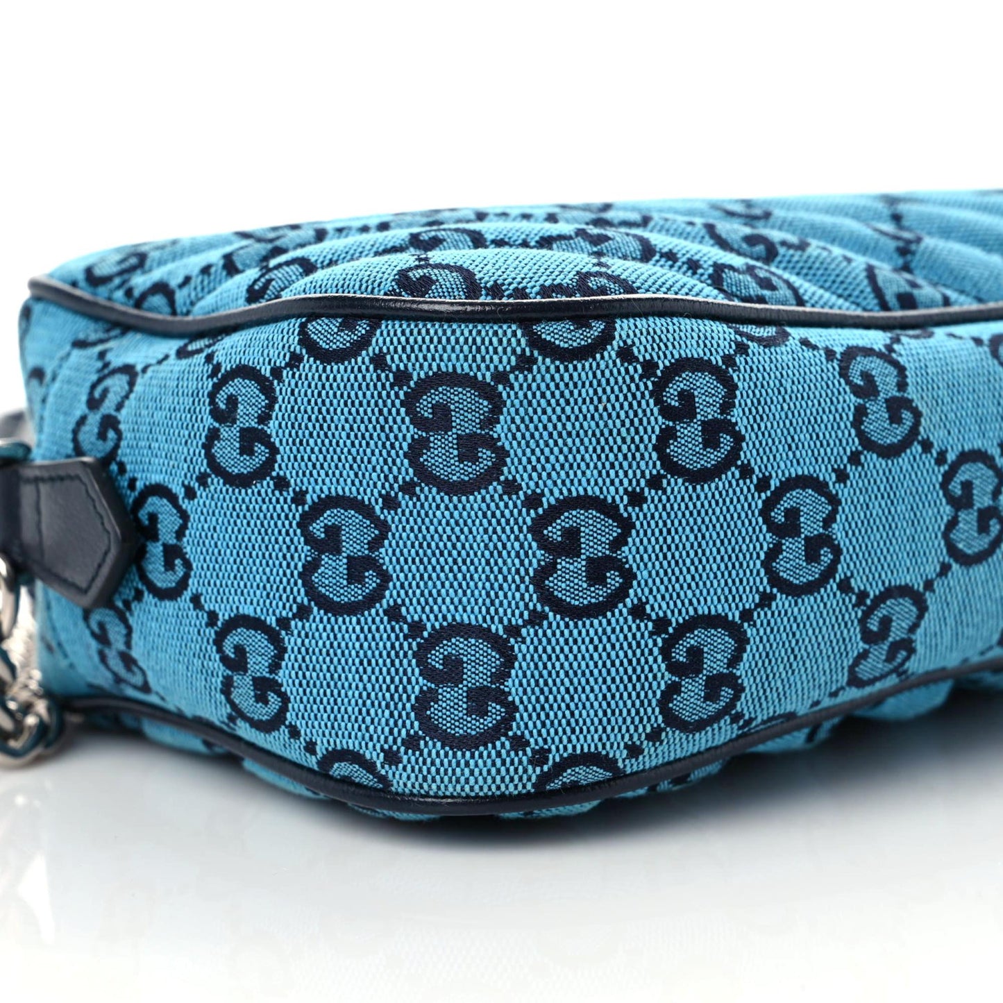 Monogram Multicolor Matelasse Diagonal Small GG Marmont Chain Shoulder Bag Light Blue