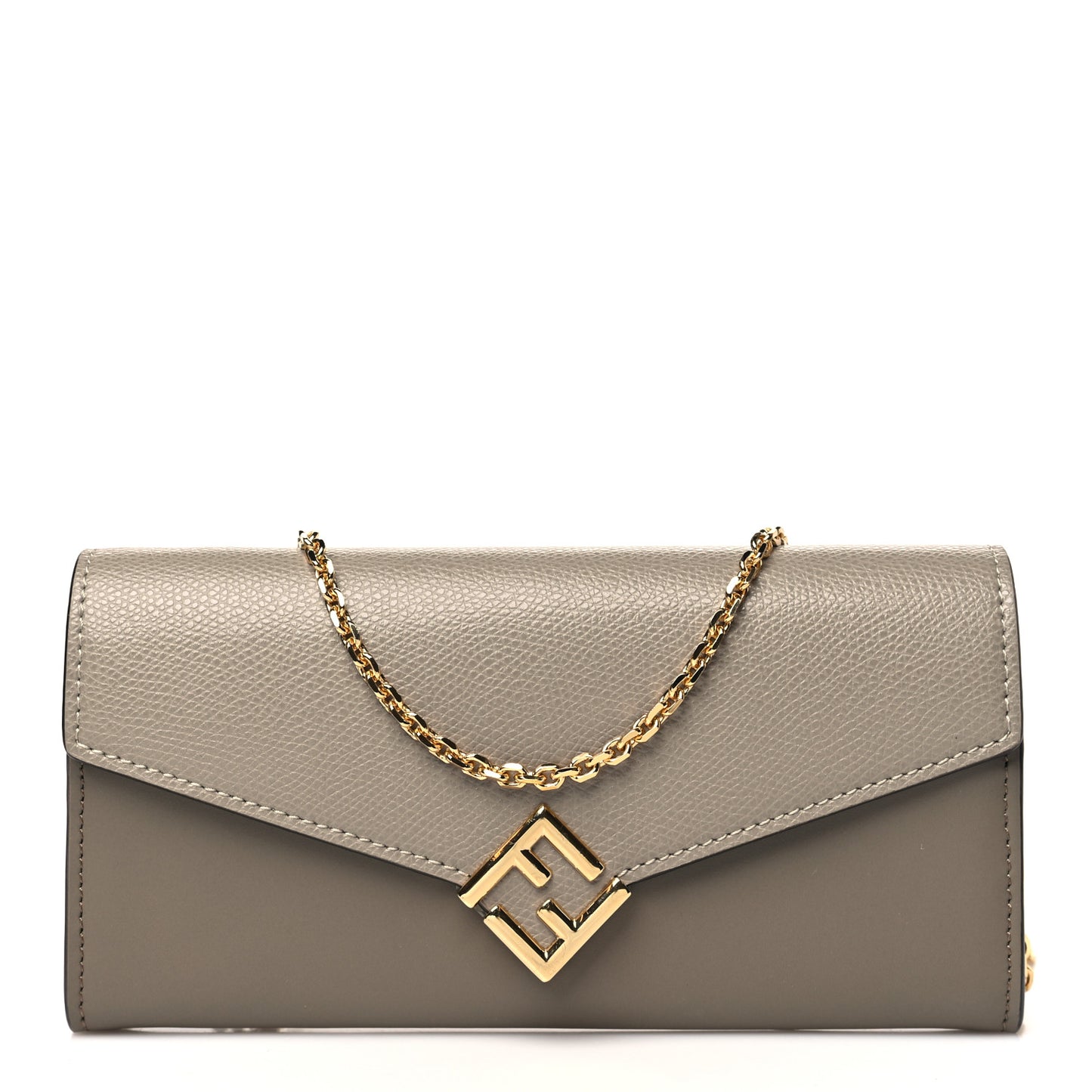 Vitello King Cruise FF Diamonds Continental Envelope Wallet On Chain Truffle Dove