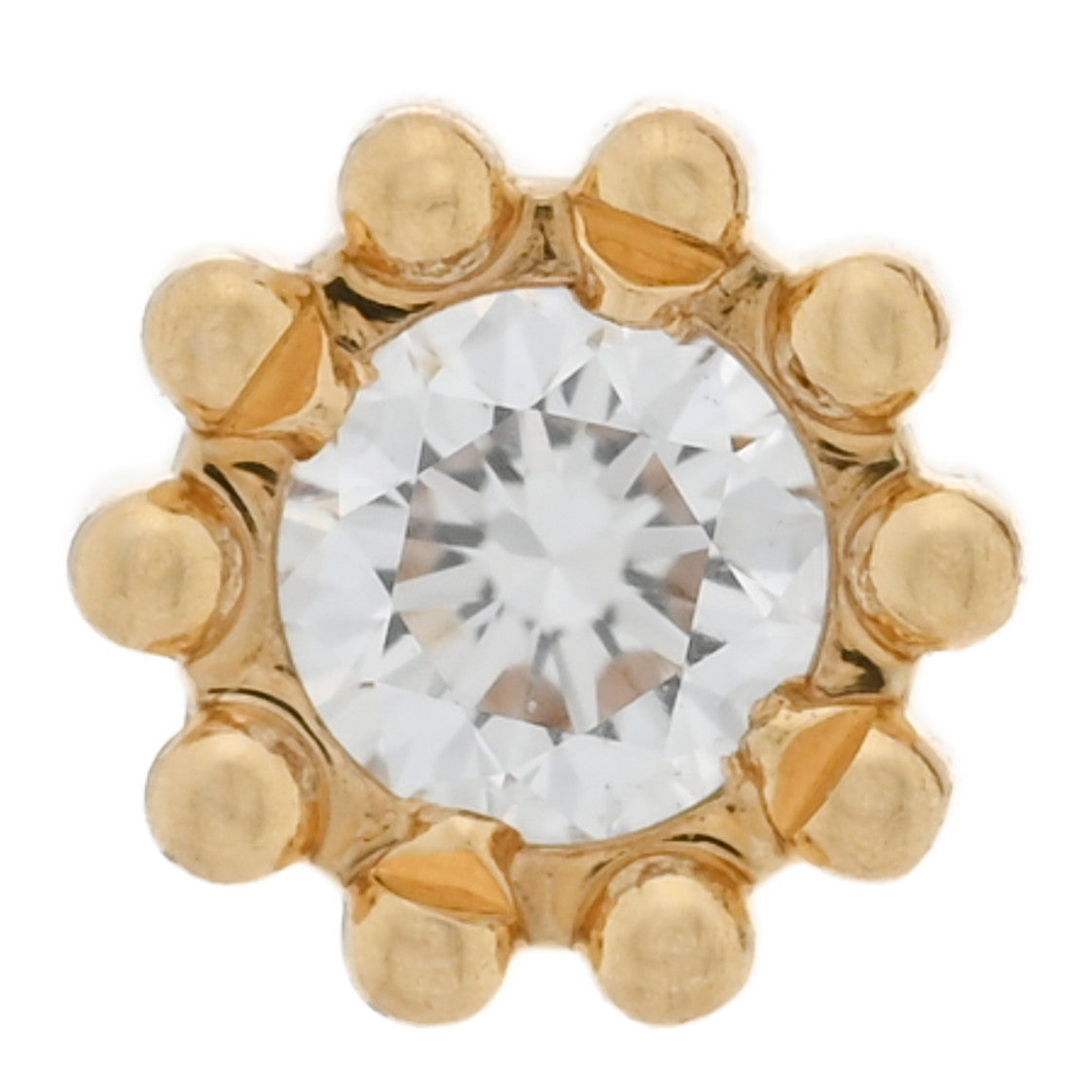 18K Yellow Gold Diamond Mimirose Single Stud Earring