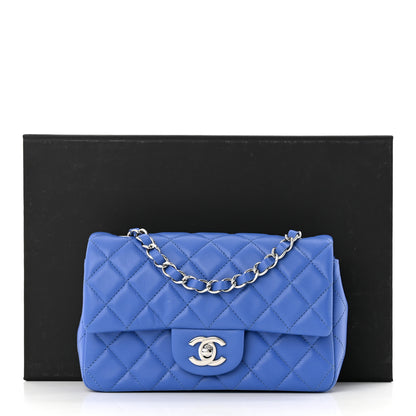 Chanel Lambskin Quilted Mini Rectangular Flap Blue 12 of 12