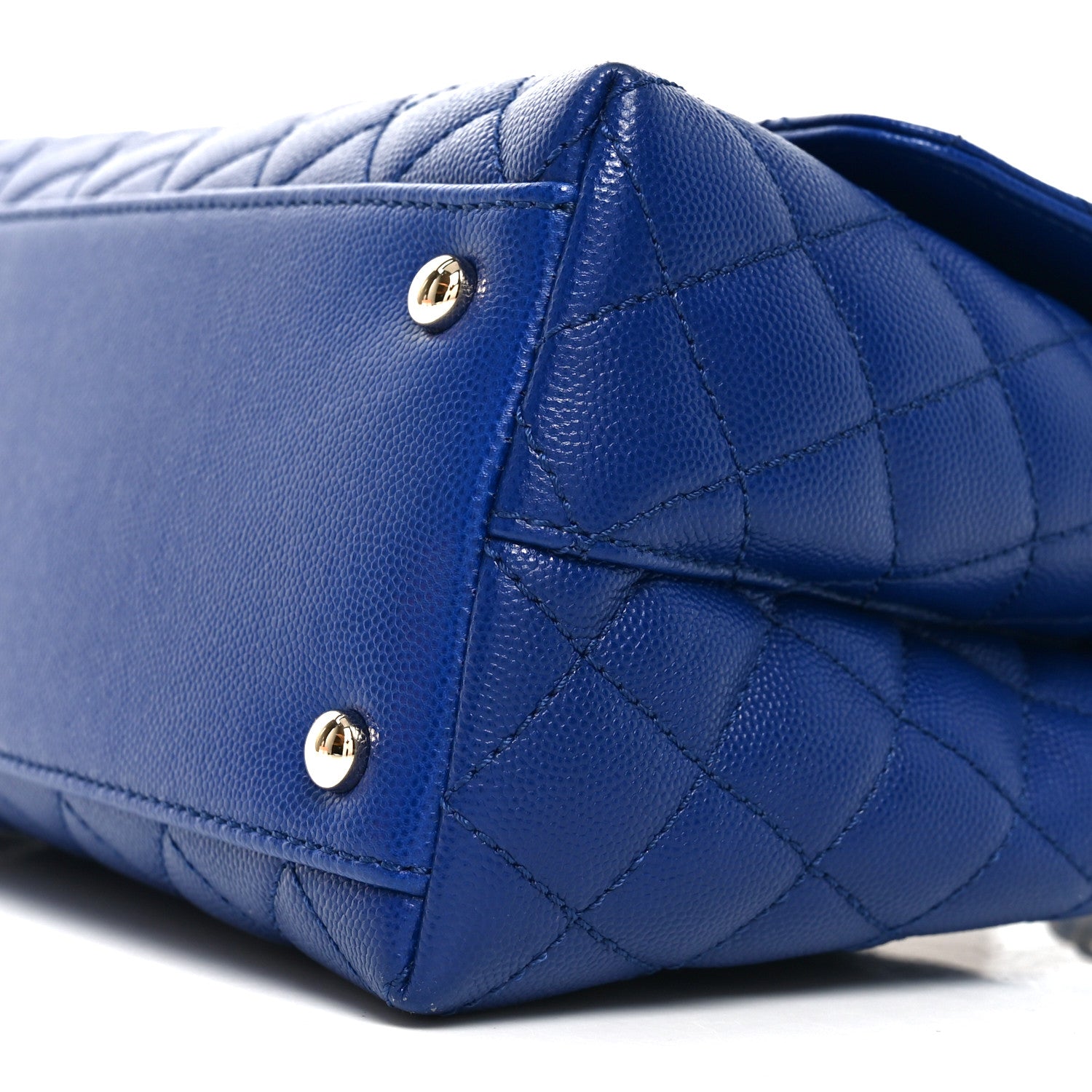 Chanel Caviar Quilted Small Coco Handle Flap Blue 10 of 10