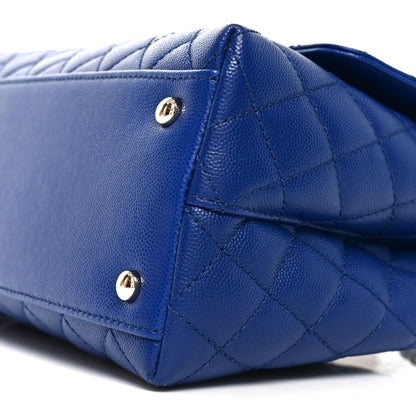 Chanel Caviar Quilted Small Coco Handle Flap Blue 10 of 10